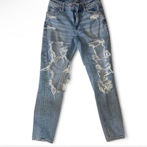 American Eagle Outfitters Blue Boyfriend Jeans Distressed
